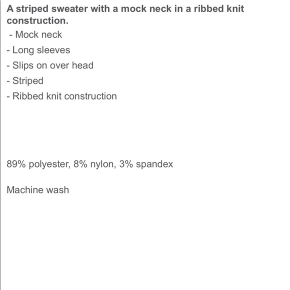 Abound Navy Sophia Stripped Mockneck knit Sweater - Picture 4 of 4